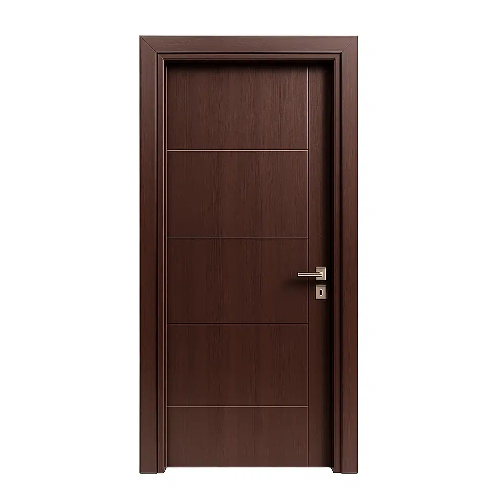 ELW باب حمام Laminate 201 PVC حلق اكريليك 80 × 215 سم براون 212 بالاكسسوار